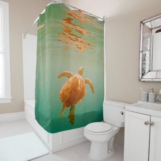 Sea Turtle Shower Curtain (In Situ)