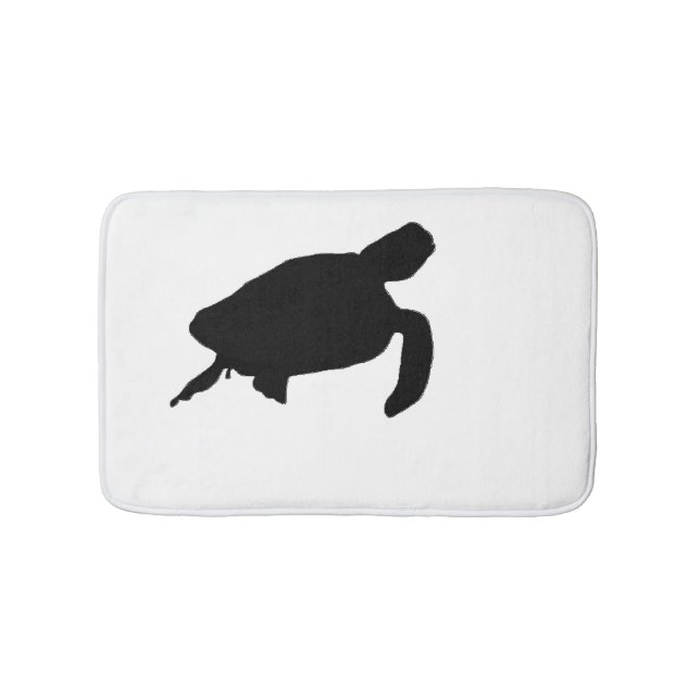 Sea Turtle Silhouette Bath Mat (Front)