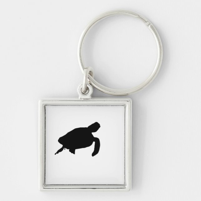 Sea Turtle Silhouette Keychain (Front)