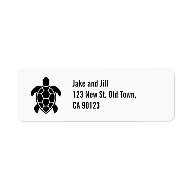 Sea Turtle Silhouette Minimalist Label (Front)