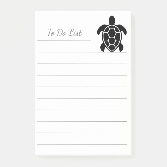 Sea Turtle Silhouette Minimalist Post-it Notes (Front)