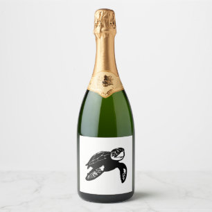 sea turtle sparkling wine label