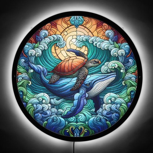  Sea turtle stained glass art