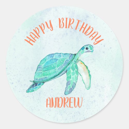 Sea Turtle Stickers  Turtle Birthday Party Theme 