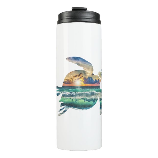Sea Turtle Sunset Beach Thermal Tumbler (Front)