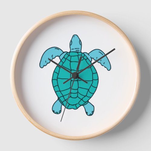 Sea Turtle Swimming Drawing Clock