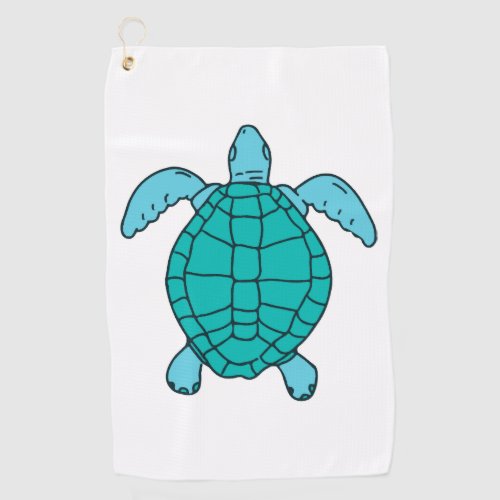 Sea Turtle Swimming Drawing Golf Towel