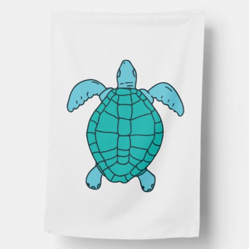 Sea Turtle Swimming Drawing House Flag