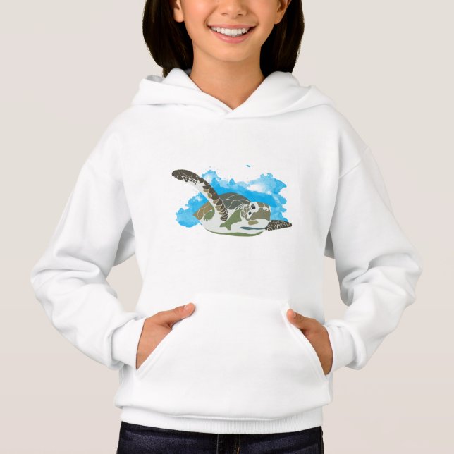 Sea Turtle Swimming  Hoodie (Front)