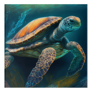 Sea Turtle Swimming in the Ocean Acrylic Print