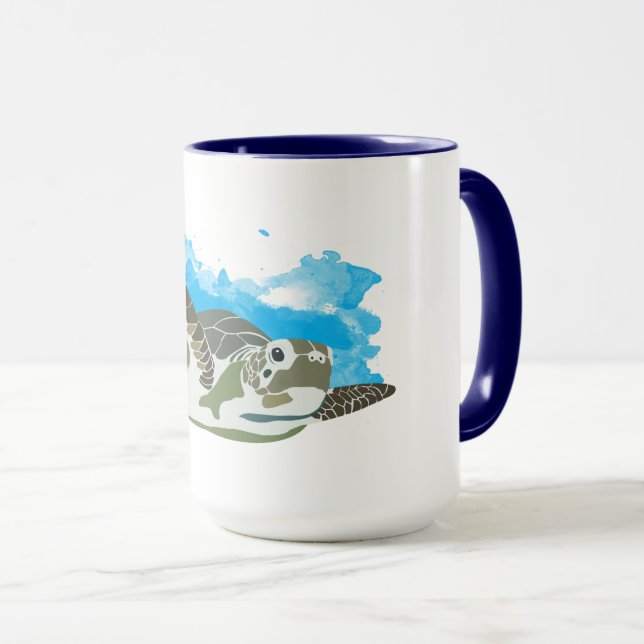 Sea Turtle Swimming  Mug (Front Right)
