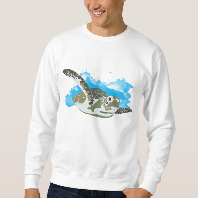 Sea Turtle Swimming  Sweatshirt (Front)
