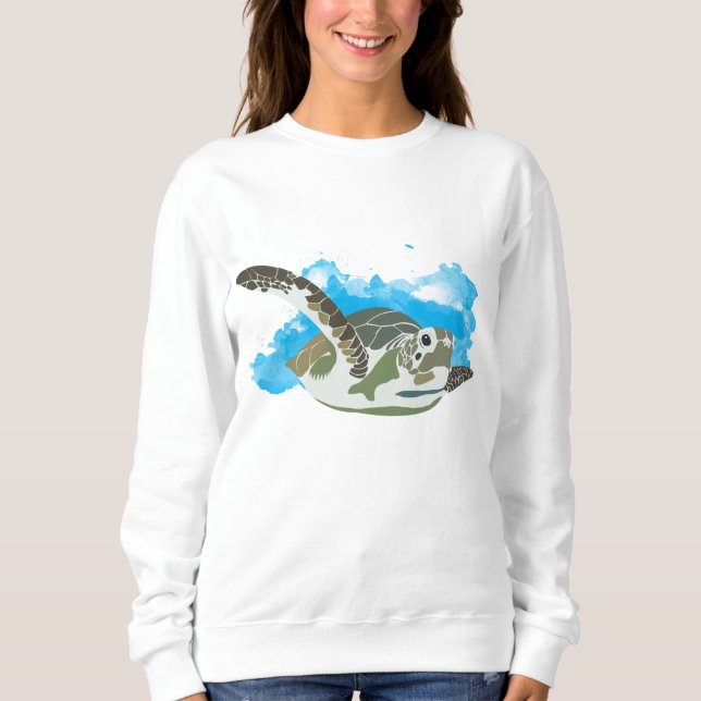 Sea Turtle Swimming  Sweatshirt (Front)