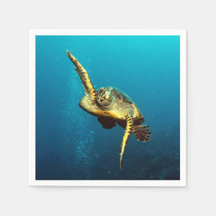 Sea Turtle Swimming Underwater Napkins