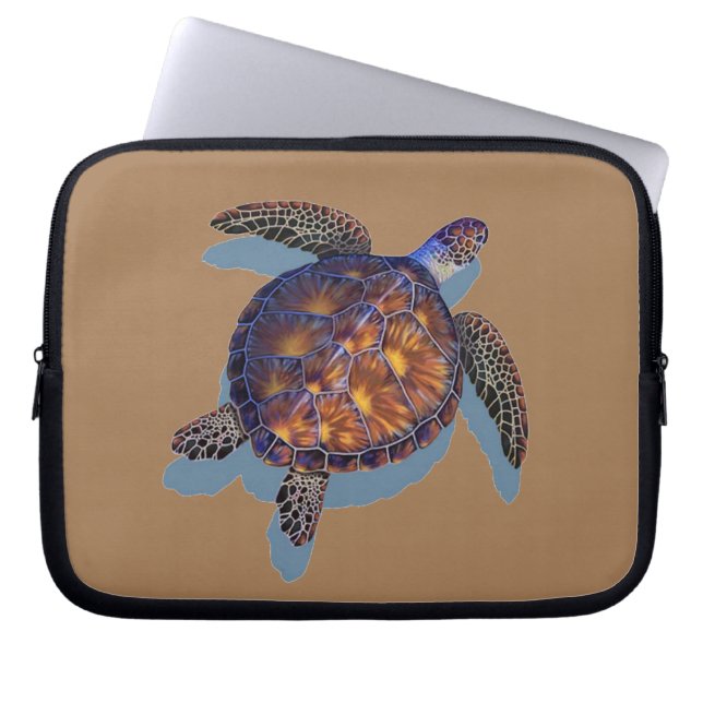 Sea turtle tablet / laptop sleeve (Front)
