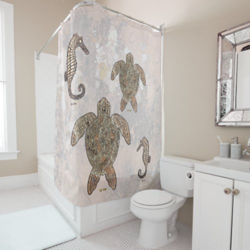 Sea Turtle Talking Canyons New Mexico Shower Curtain