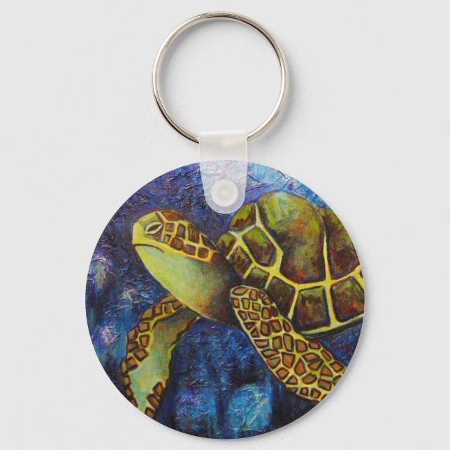 Sea Turtle, Texture Art Products Keychain (Front)