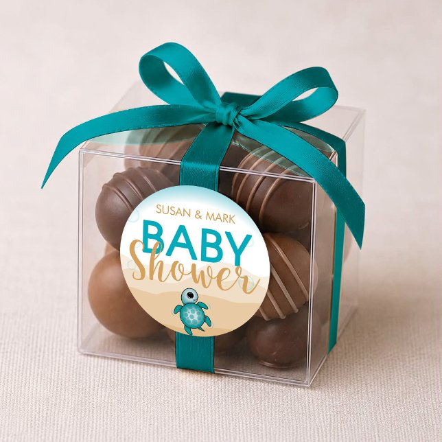 Sea Turtle Theme Baby Shower Sticker (Creator Uploaded)