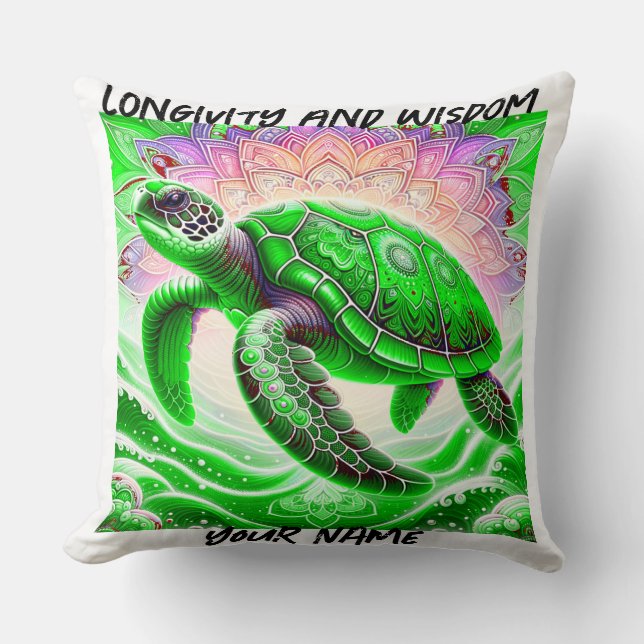 Sea turtle  throw pillow (Front)