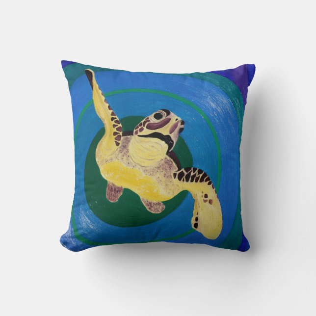 Sea Turtle Throw Pillow (Front)