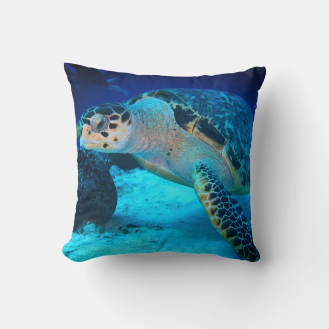 Sea Turtle Throw Pillow (Front)