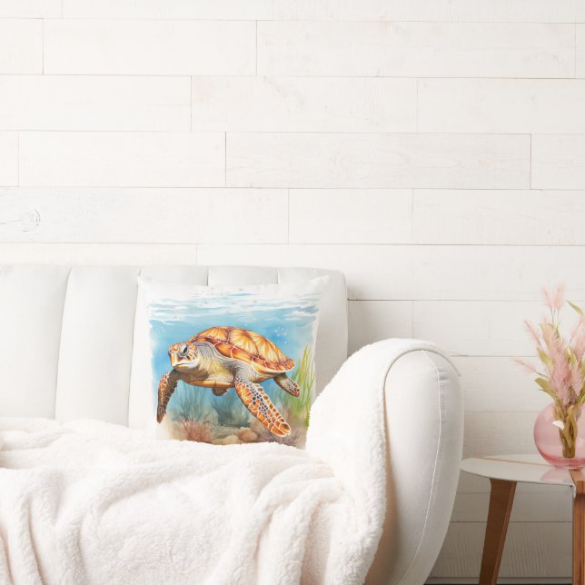 Sea Turtle Throw Pillow (Couch)