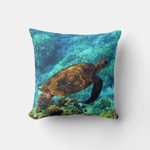 sea turtle throw pillow