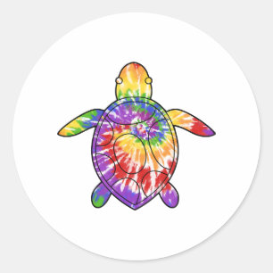 Sea Turtle tie dye Classic Round Sticker