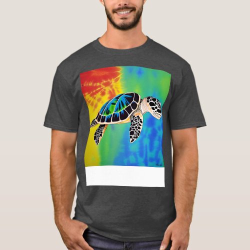 Sea Turtle TieDye Painting T_Shirt