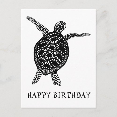 Sea Turtle Tortoise HAPPY BIRTHDAY Postcard