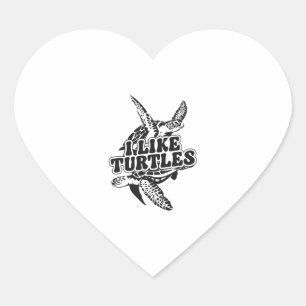 Sea Turtle Tortoise I Like Turtles Copy Copy Copy Heart Sticker