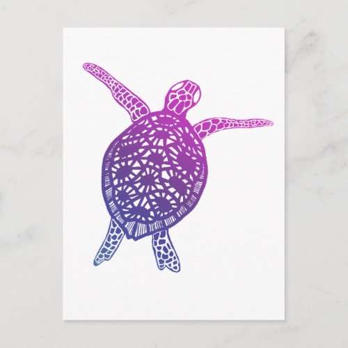 Sea Turtle Tortoise Protect the Planet Purple Postcard
