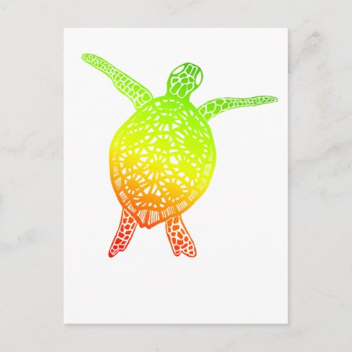 Sea Turtle Tortoise Protect the Planet Rasta Postcard