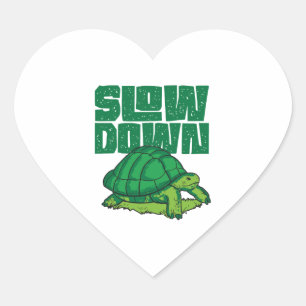 Sea Turtle Tortoise Slow Down Heart Sticker