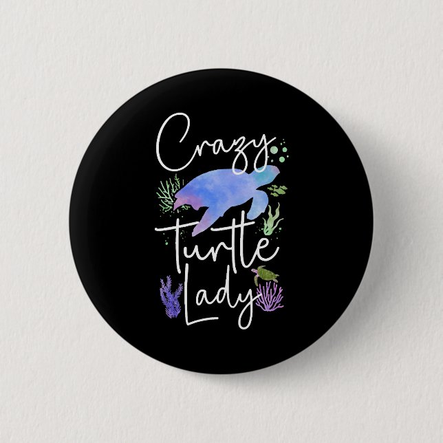 Sea Turtle Tortoise Watercolor    Button (Front)