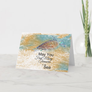 Sea Turtle Treasures at The Sea   Note Card