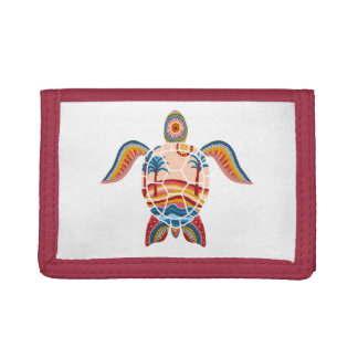 Sea Turtle Tropical Beach Trifold Wallet
