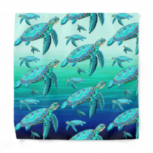 Sea Turtle Turquoise Oceanlife Bandana