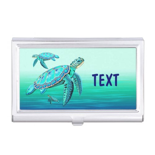 Sea Turtle Turquoise Oceanlife Business Card Case