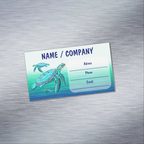 Sea Turtle Turquoise Oceanlife Business Card Magnet