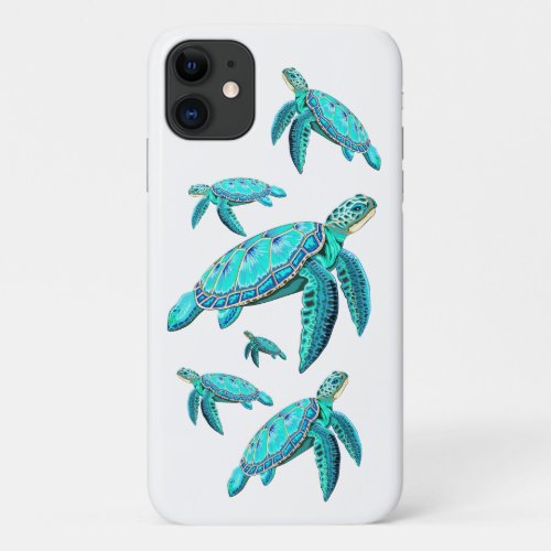 Sea Turtle Turquoise Oceanlife iPhone 11 Case