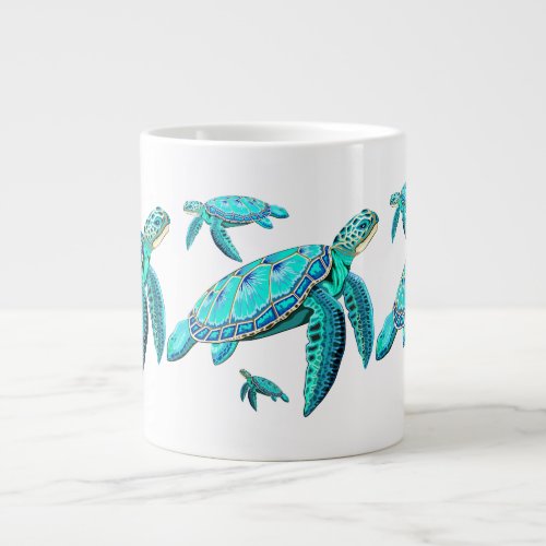 Sea Turtle Turquoise Oceanlife Giant Coffee Mug