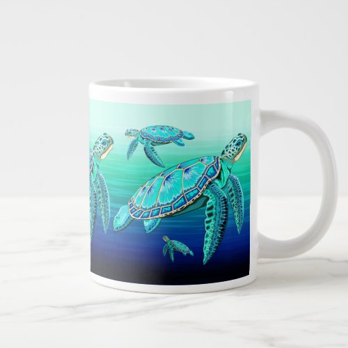 Sea Turtle Turquoise Oceanlife Giant Coffee Mug