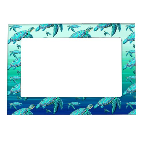 Sea Turtle Turquoise Oceanlife Magnetic Frame