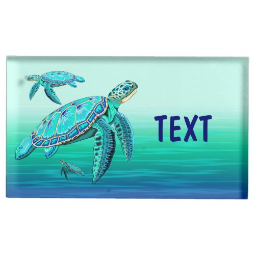 Sea Turtle Turquoise Oceanlife Place Card Holder