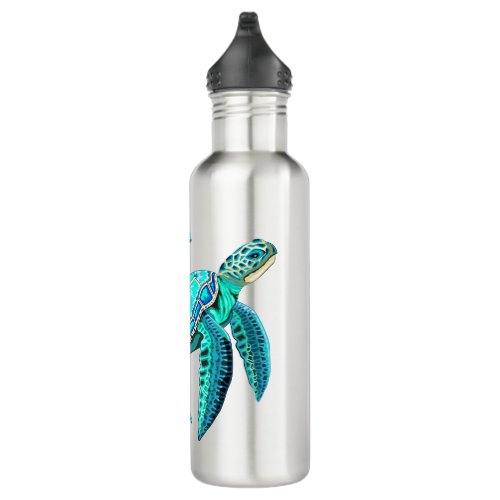 Sea Turtle Turquoise Oceanlife Stainless Steel Water Bottle