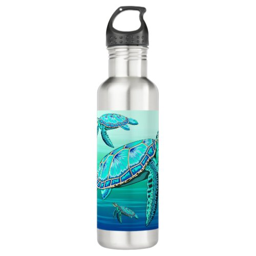 Sea Turtle Turquoise Oceanlife Stainless Steel Water Bottle