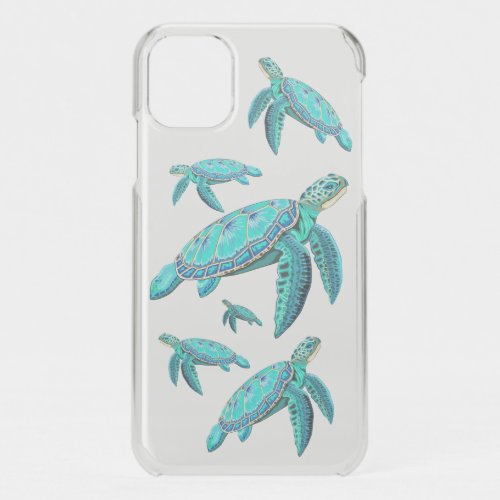Sea Turtle Turquoise Oceanlife iPhone 11 Case