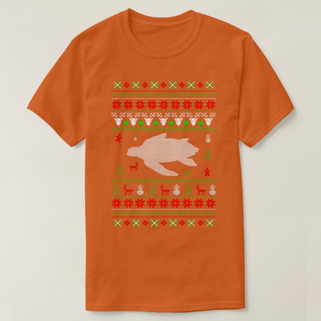 Sea Turtle Ugly Christmas Sweater Happy Holidays G (Design Front)