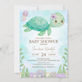 Sea turtle baby shower clearance invitations